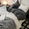 Categoría a Juego de Cama de Cuatro Piezas de Color Sólido para Maternidad e Infancia, Funda de Edredón de Algodón Puro Lavado, Funda de Colcha, Sábana Ajustable, Juego de Tres Piezas para Dormitorio de Estudiantes