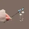 Pasador de Pelo con Borla Estilo Antiguo Exquisito Nuevo Estilo Chino Pasador de Pelo con Flor Accesorio para Mujer Adorno de Pasador Accesorio para Recogido Colgante de Perla