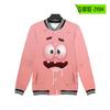 2023 cross-border fornecer novo tamanho europeu desenho animado Bob Esponja 3D impressão colorida de peito único beisebol uniforme roupas de outono