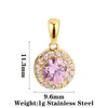 Pingente de Ouro 18K Aço Inoxidável Cruz Cobra Zircônia Colorida Pingente Joias DIY Acessórios para Roupas Fábrica de Origem