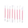 Herramientas para Hornear Juego de 8 Piezas para Tallado Pluma de Tallado para Pastel de Fondant Cuchillo de Tallado Herramienta de Tallado para Pastel de Pan al Vapor DIY
