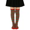 Medias Rayadas de Halloween de Comercio Exterior Atuendos para Fiestas Navideñas Calcetines Largos a Juego Performance de Baile Calcetines Altos para Niños