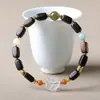 Pulsera de Cuentas Cubicas de Madera de Agarwood Dara Gan Nuevo Estilo Chino Pulsera de Madera Punto Turístico Transmisión en Vivo Venta al por Mayor