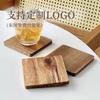 Porta-copos Quadrado de Madeira de Acácia para Uso Doméstico, Base de Madeira para Copo, Tapete de Chá, Xícara de Café, Copo de Água, Material Ecológico, Moderno e Simples