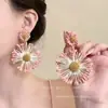 Aretes de Concha de Girasol de Paja, Súper de Ensueño, Hermosos y Elegantes, con un Ambiente Único de Vacaciones en la Costa, Aretes Versátiles Retro de Moda