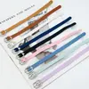 Alça de etiqueta de bagagem colorida em couro PU, corda para pendurar mala, pulseira multi-colorida, alça pequena de couro para bolsas, atacado em estoque