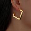 Estilo INS Nuevo Estilo Aretes de Metal Cuadrados Simples Distintivos Modernos Diamante Geométrico Colgante de Oreja Aretes de Moda Versátiles para Mujer