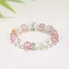 Comércio Exterior Mais Vendido Cristal de Morango Torre Amarela Cristal Pulseira de Múltiplos Tesouros Pulseira Simples de Alta Qualidade Pulseira para o Dia a Dia Joia de Pulso