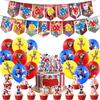 Decoración de fiesta de cumpleaños temática EL ASOMBROSO CIRCO DIGITAL Bandera de tirar de CIRCO DIGITAL globo