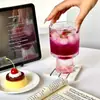 Vidrio con Patrón de Piedra Preciosa de Gama Alta con Vista a la Montaña, Vaso Alto de Cerveza de Lujo Ligero de Gama Alta, Taza Creativa para Bebidas y Café, Vaso para Jugos