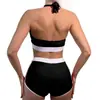 Biquíni Sexy Duas Peças de Cintura Alta Estilo 2026 com Bojo Halter para Mulheres, Emagrecedor e Valorizador, com Suporte para Seios Grandes, Roupa de Banho para Férias