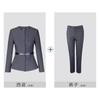 Business wear elegante deusa estilo cinza terno joias salão de beleza recepção departamento de vendas armário irmã workwear