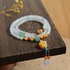 Pulsera de cuentas redondas Tianshan Cui de Xinjiang Pulsera de jade con flor de hielo Pulsera de jade Tianshan Cui Suministro en vivo al por mayor
