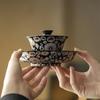 Pote Cerâmico Estilo Chinês Dinastia Tang para Banquete Suporte para Acessórios de Cerimônia do Chá Prato de Lanche Multiuso Afastar Ouro e Prata Erro Prato de Flores Completas