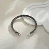 Pulseras de Pareja Ajustables de Punto Trenzado Retro con Forma de C Abierta Pulseras Versátiles de Alta Gama Transfronterizas En Stock Venta al por Mayor