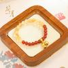 Pulseira de Amendoim Color-Blocking Simples e Atemporal Estilo Chinês Novo Nicho com Ouro Antigo Presente para Aniversário, Pulseira Simples Vermelha da Cidade Proibida