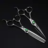 Tijeras Grandes Rectas Fm-123 de 6.0 pulgadas con Mango de Piedra Semipreciosa Verde, Tijeras Planas de Corte de Color Brillante, Tijeras de Peluquería, Tijeras para Cortar el Cabello