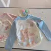 Camiseta Fina de Manga Raglan com Estampa de Desenho Animado Doce para Crianças Pequenas - Nova Coleção Outono 2026
