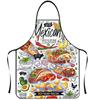 Nuevo delantal sin mangas con estampado de hamburguesa, pizza y dona de dibujos animados, esencial para el hogar, antiincrustante, a prueba de aceite, mono