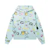 Sudadera con Capucha Estampado Completo de Dibujos Animados Tendencia Nacional para Hombres y Mujeres 2025 Nuevo Otoño Holgada Aspecto Adelgazante Chaqueta con Cremallera