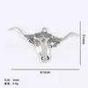 Venta caliente transfronteriza de Amazon aleación DIY accesorios para joyería hueco cabeza de vaca accesorios de cuchillo de luna curvo colgante para collar colgante