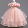 Novos Vestidos Clássicos Transfronteiriços Europeus e Americanos Vestidos Infantis Novo Vestido de Princesa de Moda em Renda para Meninas Roupas Infantis em Estoque