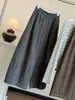 Calça Cropped Wide Leg de Algodão Lavado Nova Outono 2026 para Mulheres, Estilo Coreano, Solta, Casual, Versátil, Calça Balão Curva