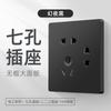 Panel de Enchufe y Interruptor Oculto Tipo 86 Eléctrico Internacional Negro 16A Aire Acondicionado Doméstico de Una Apertura Doble Control con USB Poroso