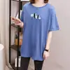 2026 Camiseta de Manga Corta Holgada Verano Nueva Talla Grande Ropa para Mujer Longitud Media Cubre el Vientre Adelgazante Top Elegante