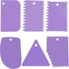 Herramientas de arcilla al por mayor Rascador de plástico Juego de 6 piezas Rascador trapezoidal dentado Estudiante Arte Pintura Molde Cuchillo