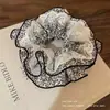 Scrunchie de Renda Estilo Coreano para Mulheres 2026 Novo Estilo Elástico de Cabelo Estilo Preguiçoso Corda de Cabelo Grande Acessório para Coque Flor de Cabelo