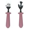 Colher de Silicone para Bebê de Grau Alimentício, Colher de Arroz para Crianças Pequenas, Conjunto de Colheres para Alimentos Complementares de Aço Inoxidável 304, Louça para Bebês, Colher de Alimentação de Luxo Leve