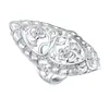 Anillo de flor larga Kaiwei el anillo más vendido de Amazon anillo de plata chapada hueca de moda joyería de mano popular venta al por mayor