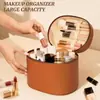 Bolso de Cosméticos Nuevo, Moderno, de Aspecto Elegante, Tridimensional, No Plegable, Portátil, de Gran Capacidad, Neceser de Viaje, Bolso de Almacenamiento de PU, Bolso para Mujer