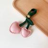 Llavero creativo con forma de cereza, colgante de bolso de cuero, accesorio de adorno, directo de fábrica