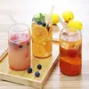 Ventosa de Vidrio con Tapa Vidrio Ins Borosilicato Resistente al Calor Bebida Fría Taza de Coca-Cola Taza de Coca-Cola para Microondas