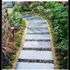Pedras de Caminho para Gramado de Jardim, Ladrilhos Circulares de Bluestone para Pátio, Pavimentação Externa de Parque, Almofadas de Caminho para Quintal, Pedras de Caminho