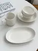 Alta Calidad Original Francés Lujo Accesible Relieve Romano Cerámica Blanca Hogar Restaurante Tazón para Sopa Tazón para Arroz