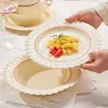 Conjunto de Tigelas e Pratos Estilo Francês Minimalista Cor Sob Esmalte 2026 Novo Estilo Creme de Alto Valor para Uso Doméstico Tigelas de Arroz e Pratos