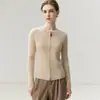 Estilo minimalista~ Cárdigan Consinee 100% cachemira pura para mujer, diseño acanalado adelgazante, chaqueta de punto ajustada, suéter base