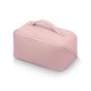 Bolsa de cosméticos de grande capacidade, estilo Ins, camada dupla, bolsa de armazenamento de cosméticos, couro PU, bolsa de lavagem de viagem portátil, bolsa de travesseiro