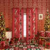 Cortina de Puerta Estilo Americano Navideño Cortina de Papá Noel Cortina Terminada Decoración Cortina Terminada sin Taladro para Ventanas Grandes