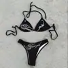 Ventas Directas de Fábrica Verano Europeo y Americano Nuevo Sexy Color Puro Transfronterizo Bikini Bikini Vacaciones en la Playa para Mujer Ins