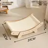 Tabla Rascadora para Gatos de Madera Maciza y Sisal, Cama para Gatos Duradera y que No Suelta Pelo, Tabla Rascadora para Uñas de Gato con Cuerda de Cáñamo Integrada, Sillón Chaise Longue para Sofá