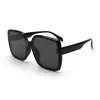 Gafas de sol cuadradas de montura grande a la moda, para adelgazar, protección UV, lente de nailon, para uso diario, sencillas, para mujer