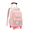 Nueva mochila con ruedas para estudiantes de primaria de tercero a sexto grado, con ruedas desmontables para subir escaleras fácilmente, diseño ligero y gran capacidad; también adecuado como mochila para estudiantes de secundaria