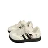 Zapatillas de entrenamiento alemanas de suela gruesa, estilo coreano, color rosa, para mujer, nuevas de otoño 2026, versátiles, blancas, deportivas casuales