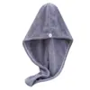 Gorro liso de terciopelo coral para secar el cabello femenino absorbente de secado rápido toalla absorbente para cabello largo pañuelo para la cabeza TikTok网红 mismo estilo gorro de ducha