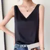 Camisola de Verano Transfronteriza 2025 para Mujer, Cuello en V, Adecuada para Usar Debajo de un Traje o como Ropa Exterior, Ropa Interior de Seda Helada Blanca para Mujer