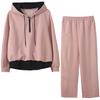 Conjunto de Sudadera con Capucha y Pantalones de Pierna Ancha Falso Dos Piezas, Nuevo Estilo Otoño, Estilo Perezoso, Conjunto Casual de Dos Piezas para Todos los Días 323079